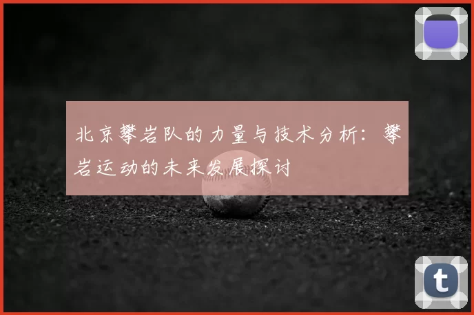 北京攀岩队的力量与技术分析：攀岩运动的未来发展探讨